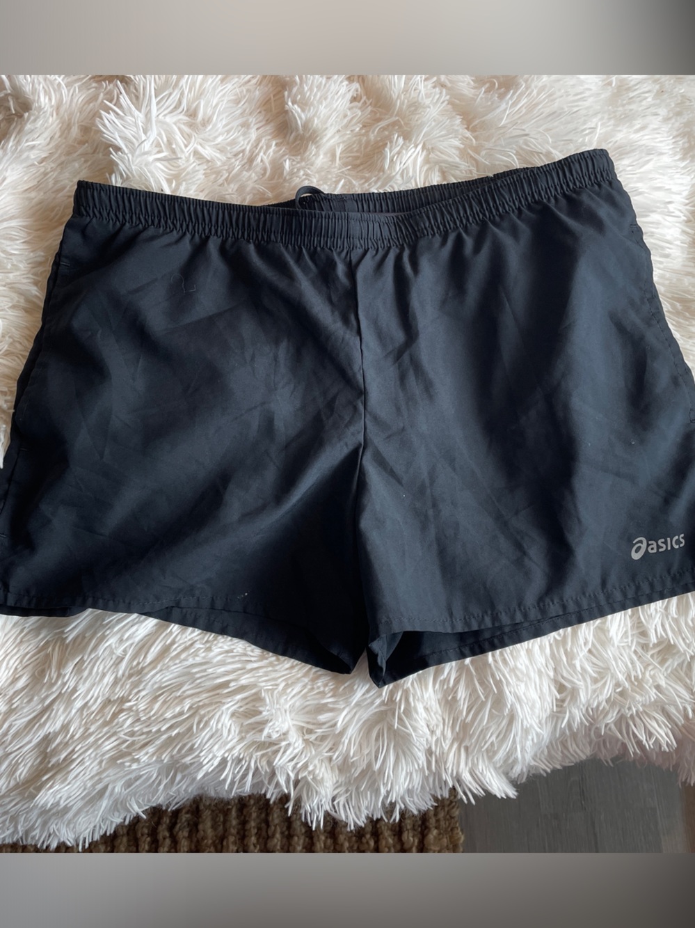 ASICS Women's Black Athletic Running Shorts with Elastic Waist